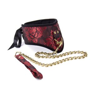 Collier et laisse de sexe en cuir rouge Bdsm fétiche Bondage colliers de jeu pour adultes jouets sexuels collier d'esclave collier de cou érotique