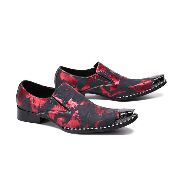 Chaussures en cuir rouge hommes Camouflage imprimé Design Oxford chaussures pour hommes robe italienne Banquet hommes chaussures chaussures