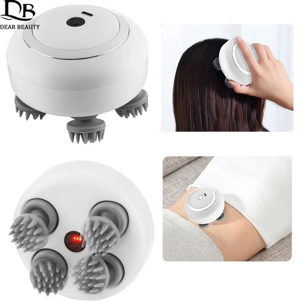 Thérapie par la lumière rouge masseur de tête électrique stimulateur de cheveux USB 4 griffes cuir chevelu pour le dos cou épaule pétrissage vibrateur 240118