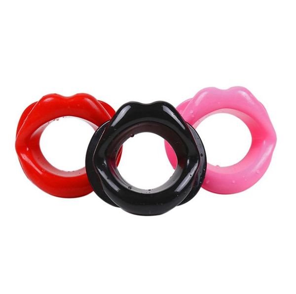 Labio rojo sexy goma bdsm labios con forma de anillo bocadilla fetiche adulto para productos de sexo oral juguetes c18112701229c2562545