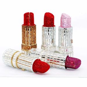 Rode Lippenstift Clutch Portemonnee voor Vrouwen Crystal Fashon Nieuwigheid Vrouwelijke Avondtassen Party Diner Handtassen en Jelly Portemonnees 240102