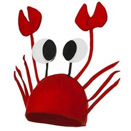 Homard rouge Crabe Mer Animal Chapeau Drôle Cadeau De Noël Costume Accessoire Adulte Enfant Casquette Bonne Année 211103