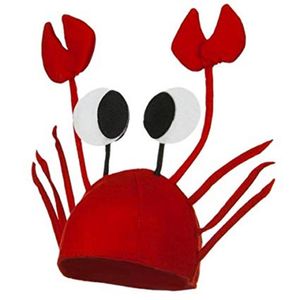 Rouge Homard Crabe Mer Animal Chapeau Drôle De Noël Cadeau Costume Accessoire Adulte Enfant Cap Bonne Année 2111032921