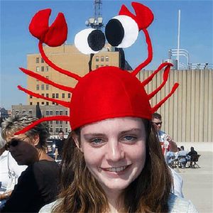 Homard rouge crabe mer Animal chapeau drôle cadeau de noël Costume accessoire adulte enfant casquette bonne année GC1925