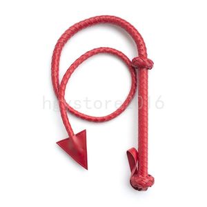 Bondage Red Long Queen Sexy Whip Flogger Hendle Tassels Beperking Rijgewassen Leer #R56