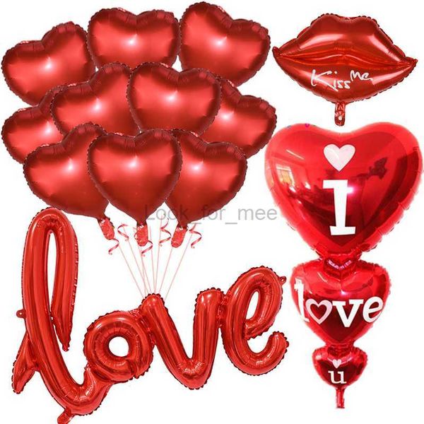 Lettre d'amour rouge ballon en aluminium mariage romantique Saint Valentin coeur ballon pour anniversaire fête d'anniversaire décor Saint Valentin cadeau HKD230808