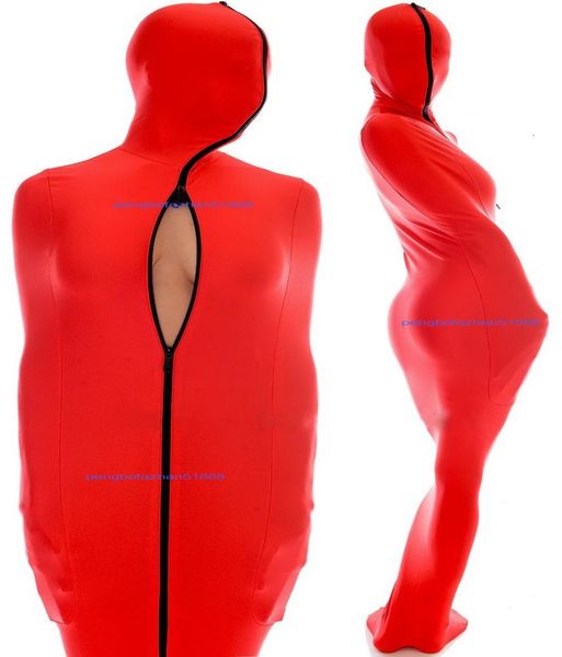 Costumes de momie en Lycra rouge Spandex, sac de couchage avec manches à bras internes, sacs de corps unisexes, sacs de nuit, Costume de Catsuit complet Outf5350982