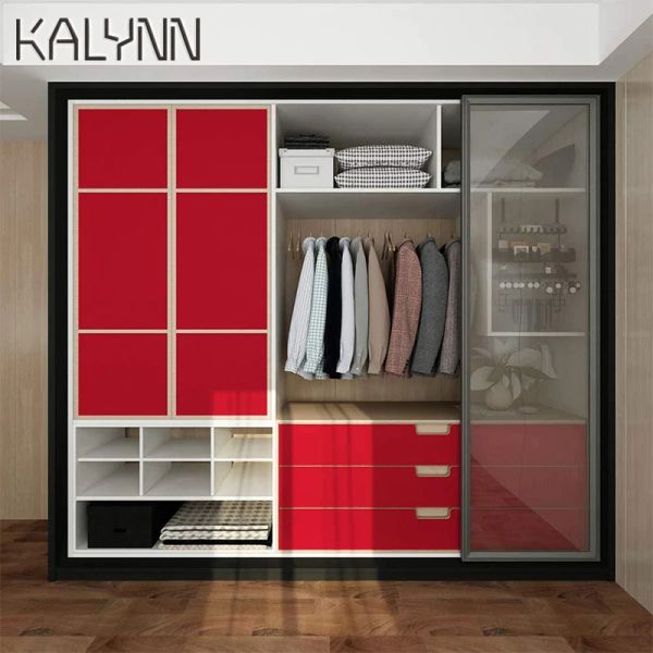 Red Matte Vinyl Peel Stick Papin Paper chambre à coucher armoire de cuisine décorative DÉCORATIVE Contact auto-adhésif Paper DIY Autocollants muraux 10m * 55cm