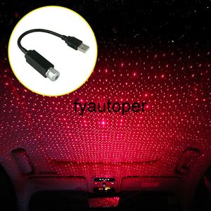 Mini proyector de luz láser LED USB rojo para coche, decoración Interior, lámpara de luz de ambiente, accesorios de decoración de cielo estrellado, piezas interiores