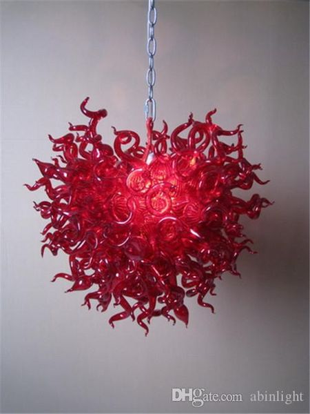 Lustres de Murano rouges Chine Factory-outlet Lustre en forme de coeur de style turc en verre soufflé pour décor de mariage