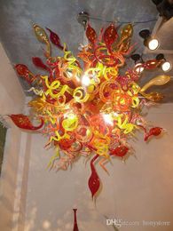 Rode Murano glazen kroonluchters LED-besparing lamp bronstijl bruiloft kroonluchter licht