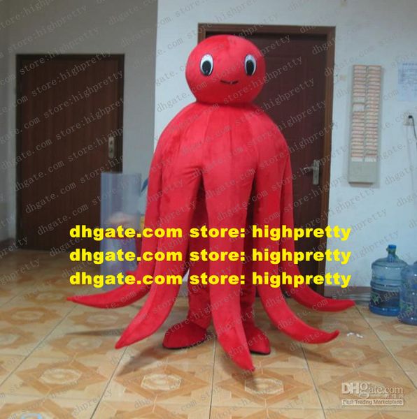 Disfraz de mascota pulpo rojo Devilfish Octopoda Octopi Mascotte con cabeza pequeña cuerpo grande traje de adulto No.33