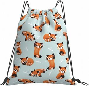 Red Panda Bears Sac à dos pour hommes pour hommes Femmes Sac à cordes Nyl Sport Nyl Sport Travelt Sackpack Cinch One Size Q5by #