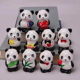 Rode Panda keramische ornamenten Chinese baby Panda Pier keramisch geschenk
