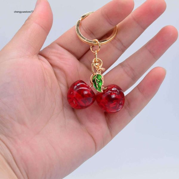 Pendentif Chelizi rouge rose, bijoux de sac populaires pour femmes, porte-clés de fruits de cerise d'été doux