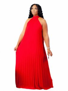 Rouge Plus Taille Dres 4XL 5XL Halter Lg Loose Chiff Tenues Pull Sleevel Soirée Anniversaire Cocktail Robes 2023 a0rY #