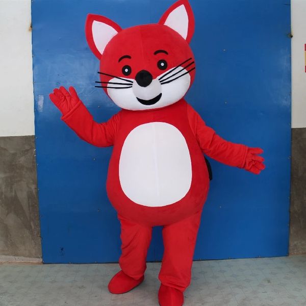 Costume de mascotte en peluche rouge Animal en peluche renard Fursuit accessoires tenue d'activité Uniexs porter Costume de poupée de dessin animé de marche