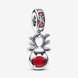 Charme de renne rouge Pandoras 925 Sterling Silver Luxury Charm Set Bracelet Making Charms Designer Collier Pendentif Boîte d'origine TOP qualité en gros