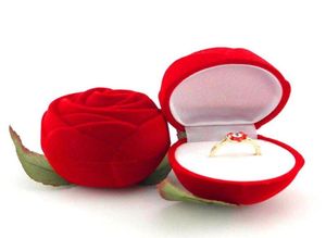 Rode Roos Ring Box Gepersonaliseerde Fluwelen Bruiloft Originaliteit Geschenkdoos Mode Stel Valentijnsdag Verlovingssieraden Ring6517245