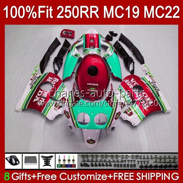 Injection de carrosserie rouge Rothmans pour HONDA CBR 250RR 250 RR CC 250R MC19 88-89 Corps 112HC.188 CBR250RR 88 89 CBR250 RR CC 1988-1989 CBR 250CC 1988 1989 Kit de carénage OEM