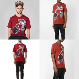 T-shirt de coton rouge rond avec le singe et la couronne Men de concepteur T-shirts T-shirts drôles T-shirt Unisexe Slim Fit