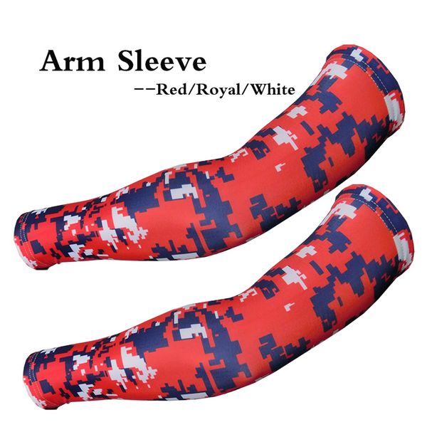 Manchon de bras de sport camo rouge/royal/blanc