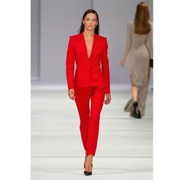 Red Set Women Business Suits Ladies Office Uniform Elegant Pant Suits 2 Pieces Jacket Pants Custom Made7098330