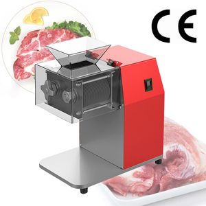 Máquina rebanadora de carne pequeña roja para carne de cerdo, cordero, pechuga de pollo, rebanadora de vegetales suaves, trituradora