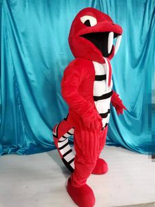 Costume de mascotte de cobra de serpent rouge pour la publicité pour les costumes de mascotte de personnage de dessin animé de fête livraison gratuite personnalisation de support