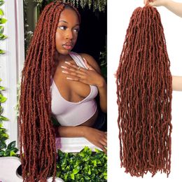 Rode zachte faux locs haakhaar lang 18 24 36 inch zachte locs haar bulks packs ombre golvende nieuwe faux locs vlechten haar