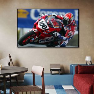 Affiche de moteur de course de Sport rouge, peinture imprimée sur toile, tableau d'art mural nordique pour salon, décoration de la maison sans cadre
