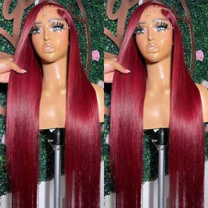 Red Straight Human Hair Wig 13x4 13x6 Hd Lace Frontal Wigs For Women Glueless Colored Preplucked Wigs