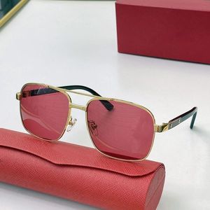 Gafas de sol rojas Diseñador Mujer Gafas de sol para hombre con doble puente Firma C de Carti Templos Gafas de sol cuadradas Ocio Sombrilla Anti Ultravi