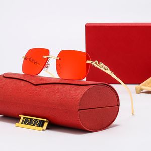 Série de lunettes de soleil rouges Lunettes de soleil avec lunettes de soleil design en relief Conception sans cadre de la série unisexe