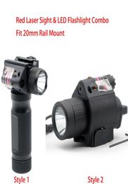 Tactische Rode Laser Sight Led Flitslicht Combo Zaklamp Fit 20 Mm Picatinny Rail Mount 7983