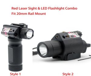 Tactische Rode Laser Sight Led Flitslicht Combo Zaklamp Fit 20 Mm Picatinny Rail Mount 7135329