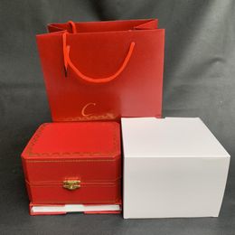 Red Watch Boxes Nieuwe vierkant originele horloges Box Whit Book Card Tags en Papers in het Engels volledige set265y