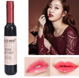 Rode wijnfles matte lip tint lip glanst waterdicht langdurig lipgloss hydrateren lip tint cosmetische vloeibare lipstick 6 kleuren