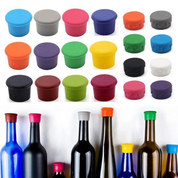 Bouteille de fuite de vin rouge Bouteille de bouteille de bonbon coloré de bouteille de vin de couleur scellées Bouteilles de bière Champagne Stoppersfood Grade Silicone Bar Tools T9I002622