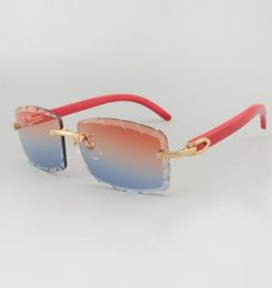 Lunette de soleil en bois rouge 8100915 avec lentille coupée 56 mm 30 épaisseur03703241