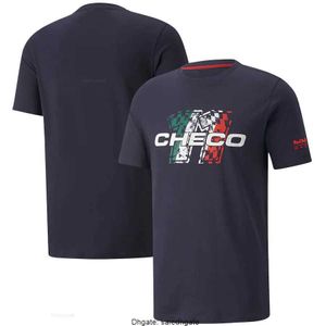 RedBulls T-shirts voor heren F1 Formula One Racing 2023 Team T-shirt met korte mouwen Kampioenstijl Marineblauw Rood Spot Top Kleding Zomer T-shirt voor heren
