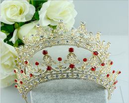 RedClear Wedding Bridal Crystal Tiara Couronnes Princesse Queen Pageant Prom Righestone Veil Tiara Band Band Mariage Accessoire de cheveux 1464553
