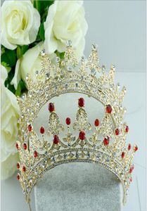 RedClear Wedding Bridal Crystal Tiara Couronnes Princess Queen Pageant Prom Righestone Veil Tiara Band Band Mariage Accessoire 8845535