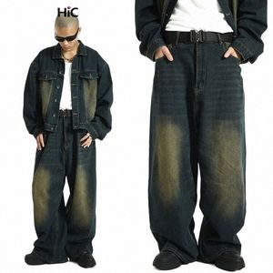 Reddachic Big Taille Vert W Skater Hommes Baggy Jeans Ajuster la taille des années 90 Vintage Y2K Pantalon large Pantalon Hip Hop Pantalon de travail décontracté G4qb #