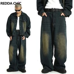 REDDACHiC Big Size Green Wash Skater Mannen Baggy Jeans Adjustwaist jaren '90 Vintage Y2k Brede Broek Hip Hop Broek Casual Werkkleding 240117