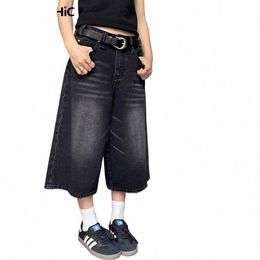 Reddachic Original Rétro Y2k Baggy Jorts Femmes Hommes Taille Basse Recadrée Jeans Noir Acubi Distred Effiloché Denim Casual Pantalon Large 63JF #