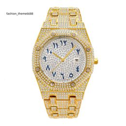 Redleaf 2023, superventas, reloj de acero inoxidable hecho a mano D VVS1, reloj redondo de diamante moissanita para regalo