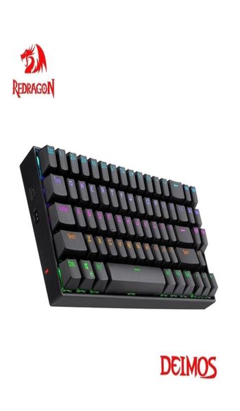 Redragon Deimos K599 KRS RVB USB GAMING MECHANICAL CLAVIER 24G DOUBLE MODE SUPPORTS RED 70 Clés ordinateur Russe US 2106106765374