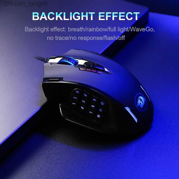 REDRAGON Impact M908 USB filaire RGB Gaming Mouse 12400 DPI 17 boutons de jeu programmables Souris optiques rétro-éclairage ordinateur portable PC Q230825