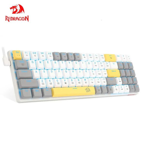 Redragon K608 Mini Slim UltraHin USB WIRED MECANICAL GAMING Clavier Blue Switch 78 Clés Gamer pour calcul PC ordinateur portable 240419